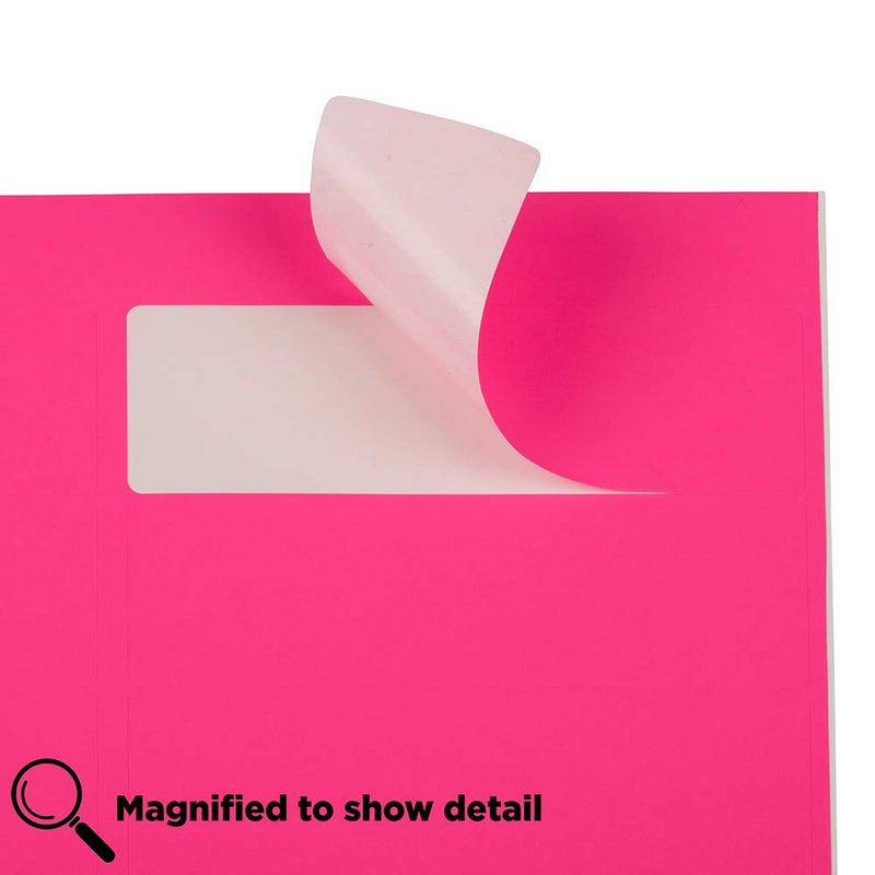 JAM PaperÂ® Address Labels - 1 1/3 x 4 in - Neon Pink - 14 Labels per Sheet, 126 Per Pack - Image 4